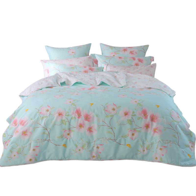 春夏全棉空调被单/双人床品田园风花香四溢夏凉被_806高清大图