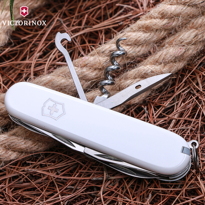 维氏(Victorinox)瑞士军刀原装正品91mm白色攀登者多功能折叠刀1.3703.7