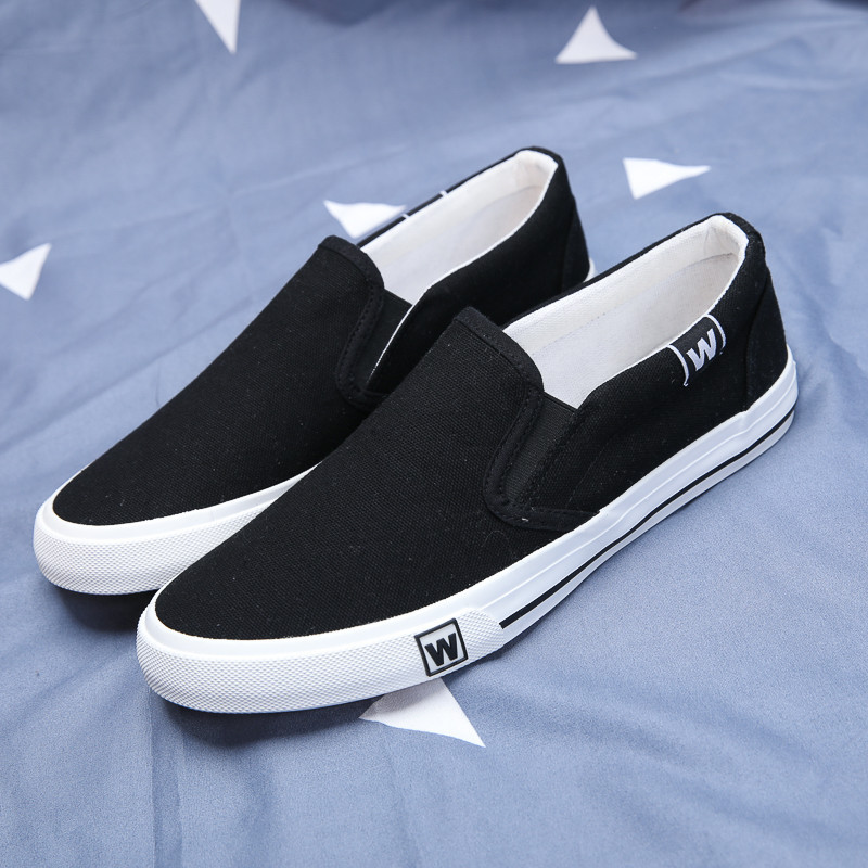 苏芈新款无鞋带帆布鞋男鞋子2021新款春夏季透气运动平底懒人鞋驾车鞋