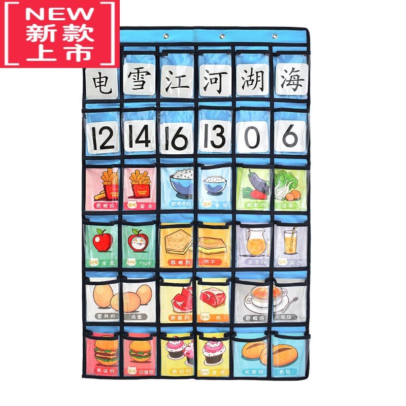 可莉允36格透明挂袋幼儿园接送卡袋手机挂袋饰品收纳袋宿舍门墙整理袋图片