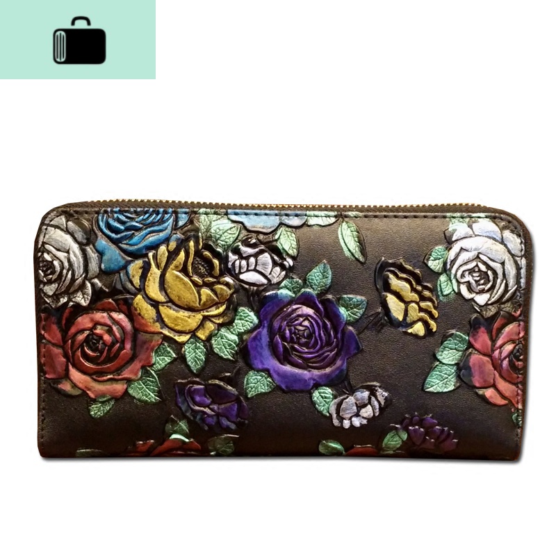 2020新款女士钱包长款拉链钱夹皮多功能皮夹复古大容量女手拿包NEW LAKE高清大图