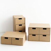 趣涉家居 简约现活日用家居百货收纳用品纸质桌面收纳盒办公学生整理盒自由组合多层抽屉收纳盒居家用品