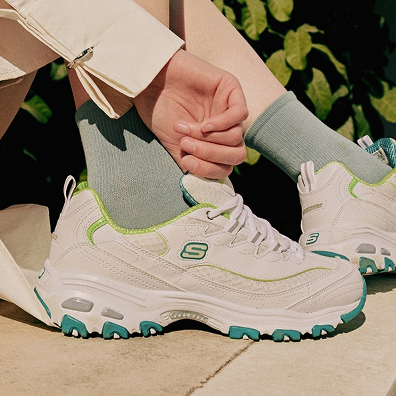Skechers斯凯奇女鞋新款熊猫鞋复古厚底运动鞋缓震休闲鞋99999863-WGR ZP高清大图