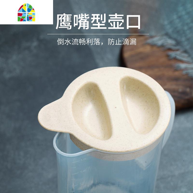 意佳家用北欧凉水壶大容量超大塑料果汁开水冷水壶可爱日式可高温 FENGHOU 冷水壶不送杯高清大图