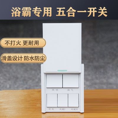 浴霸开关集成吊顶暖风机86型五开卫生间浴室排气扇照明一体五合一
