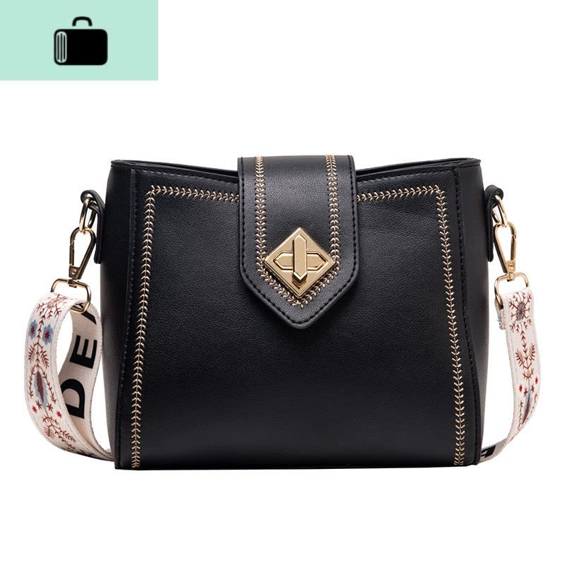 ins网红小包包女2020新款潮韩版百搭宽肩带单肩斜挎包时尚水桶包NEW LAKE女斜挎包图片