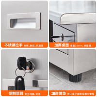 戴劲不锈钢办公桌电脑桌无尘车间工作台家用防锈抽屉桌 1.6米三斗二门
