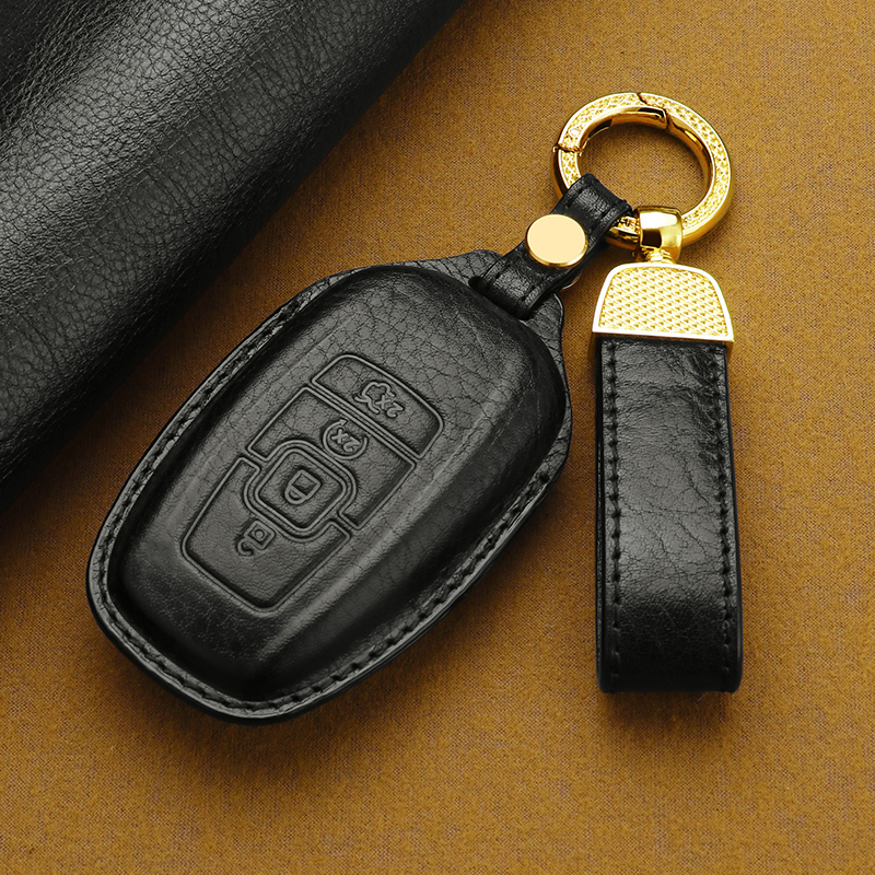 钥匙套航海家mkc真皮钥匙套大陆mkx钥匙扣男士汽车遥控扣内饰改装传枫