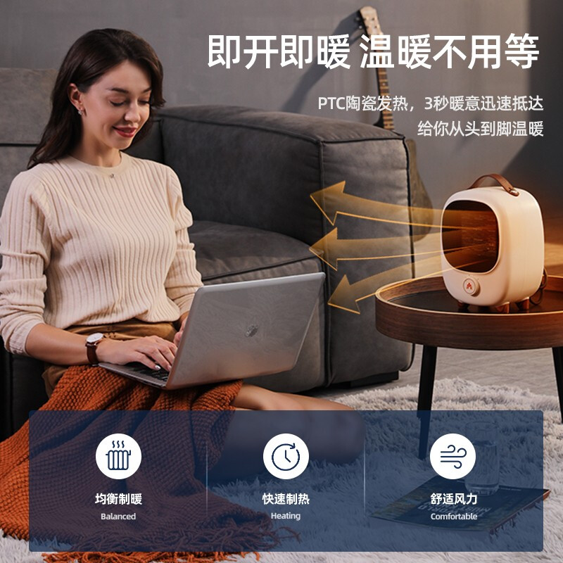 迈卡罗(MACAIIROOS)MC-NF151取暖器暖风机办公室电暖器家用电暖气小型电暖风迷你热风机学生桌面高清大图