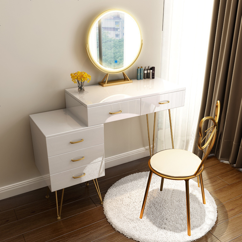 赛可优北欧梳妆台卧室收纳柜一体经济型现代简约ins风轻奢实木化妆桌