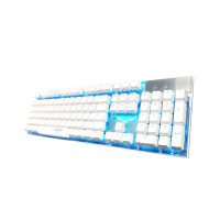 Newmen/新贵 GM150 游戏电竞电脑台式家用办公发光机械手感笔记本usb有线键盘cf 透明淡蓝