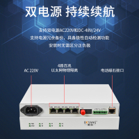 博扬 综合业务电话光端机 2电话+2路磁石+4路百兆以太网物理隔离 单纤20kmFC接口桌面式1对价BY-2P2H4EV