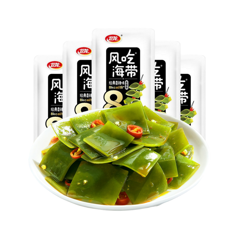 60包 风吃海带零食风味即食麻辣海带片宿舍追剧开袋即食休闲小吃零食小吃海带菜卤味独立小包装办公室休闲零食旗舰店高清大图