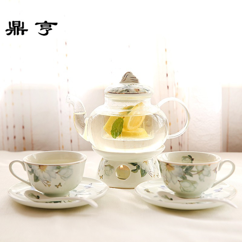 鼎亨那些时光 花茶壶套装花茶具陶瓷水果茶壶花茶茶具 耐热玻璃泡