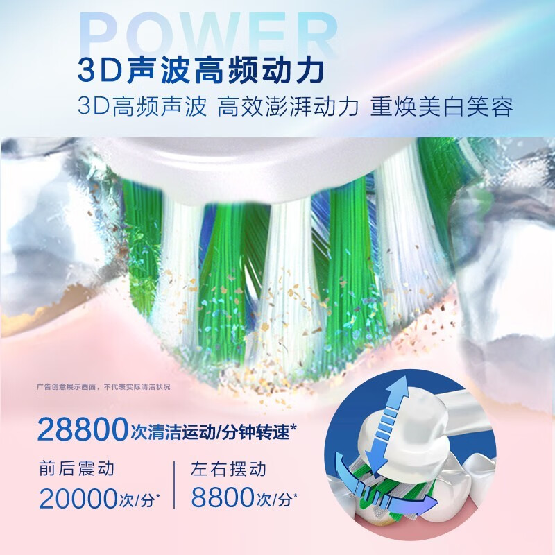 欧乐-B(Oral-B)电动牙刷 Pro1Max 成人3D清洁美白刷 Pro系列小圆头 白色高清大图