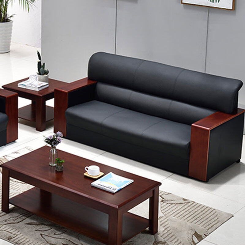 圣斯顿SD-SF18683BK三人位西皮沙发(单位:张)黑色 1950*800*900mm高清大图