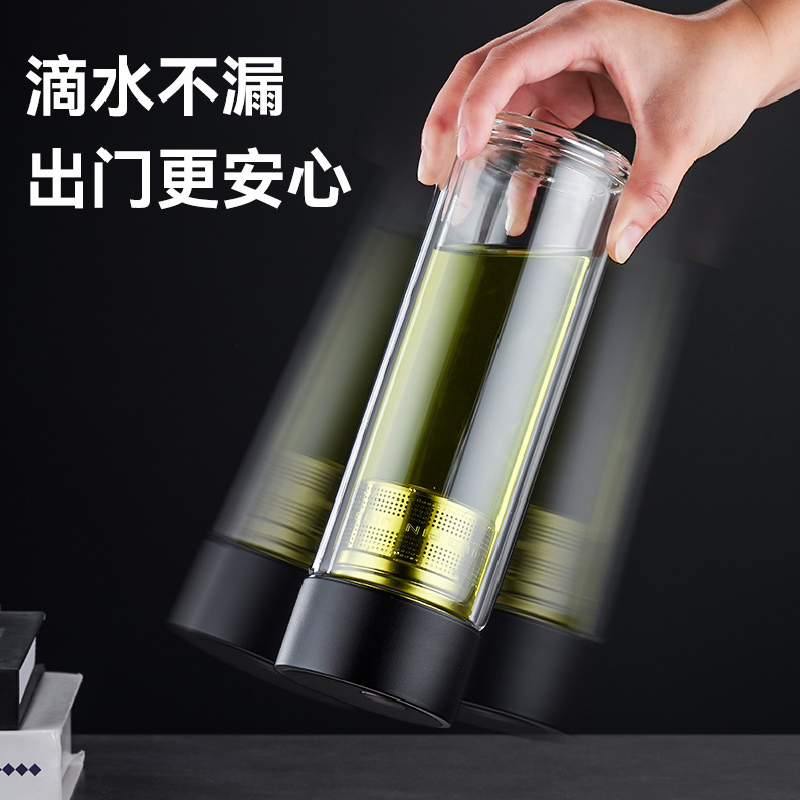 海亚森 M1C63 双层玻璃茶水杯300ml(计价单位:个)透明色高清大图