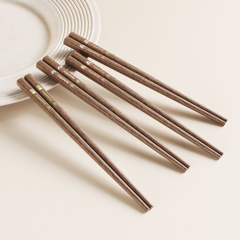 味家儿童彩绘鸡翅木筷子高清大图