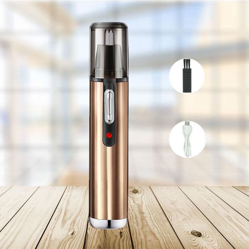 妖怪鼻毛修剪器男电动神器充电式修刮剃清理器男士鼻子毛男用鼻孔剪刀 金色款+清洁器+充电线图片