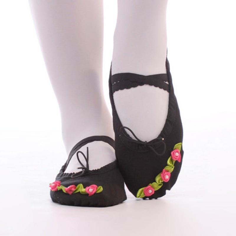 手工小花朵成人幼儿童舞蹈鞋芭蕾舞鞋软底鞋练功鞋猫爪鞋跳舞鞋