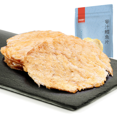 良品铺子 海味零食 蜜汁鳕鱼片 90gx1袋装 烤鱼干片即食海鲜休闲零食