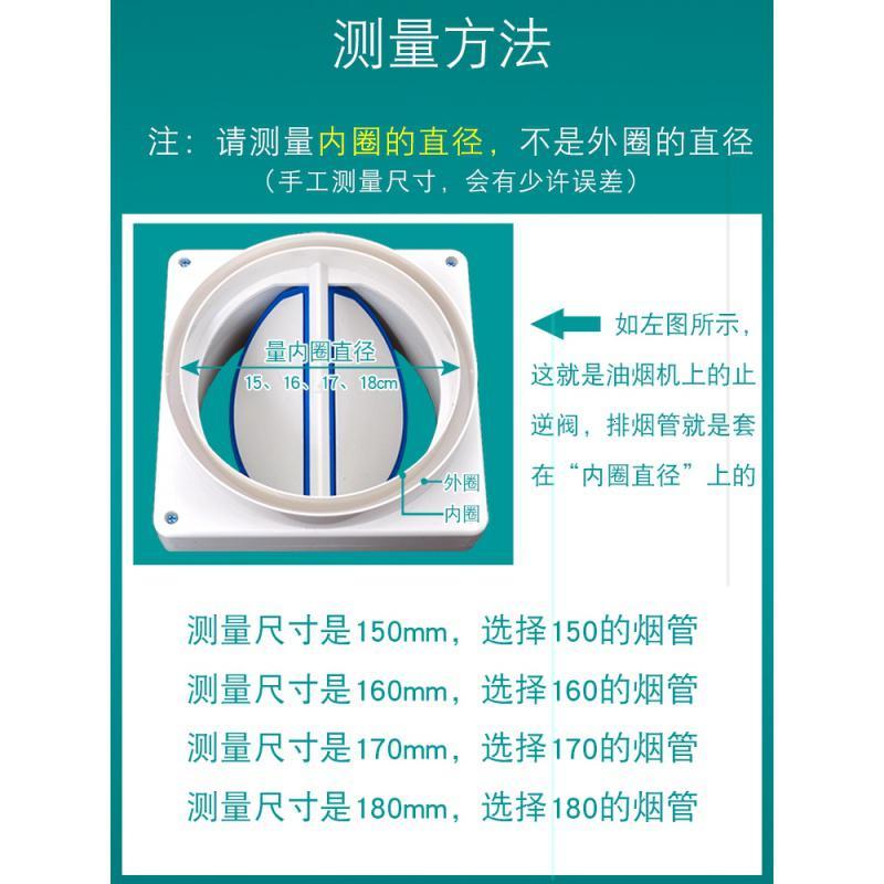 闪电客软管德意变径圈新飞烟道双层家用抽吸油烟机排烟管烟机管道排风管 160mm*1.5米