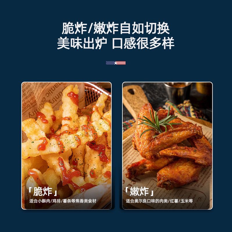 迈卡罗可视化空气炸锅家用大容量智能触屏大功率自动薯条电炸锅MC-KL615 6升彩屏电子可视炸锅 6L高清大图