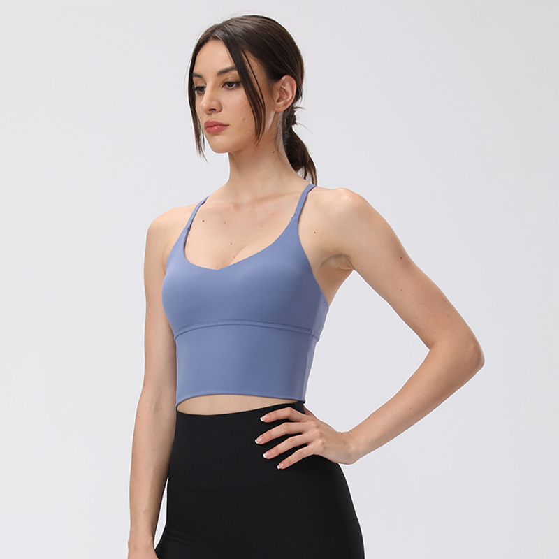 蒙洛里克运动内衣女防震防下垂跑步健身文胸外穿带胸垫瑜伽服背心吊带