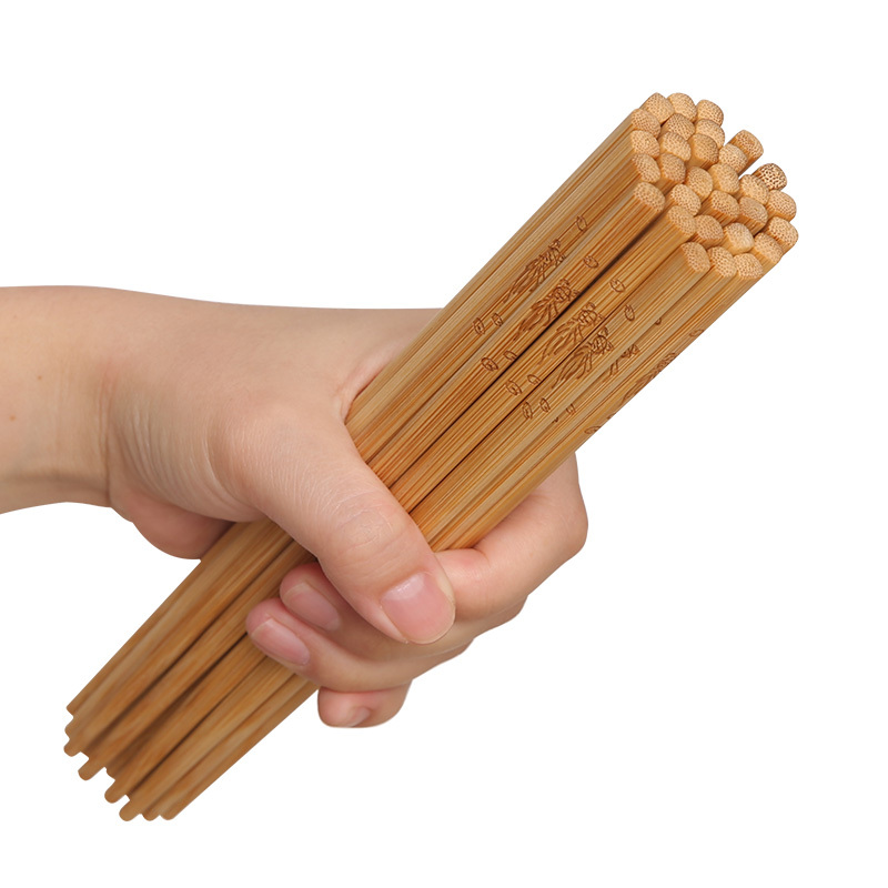 竹家用10双中式快子家庭装实木20双长火锅筷 筷子
