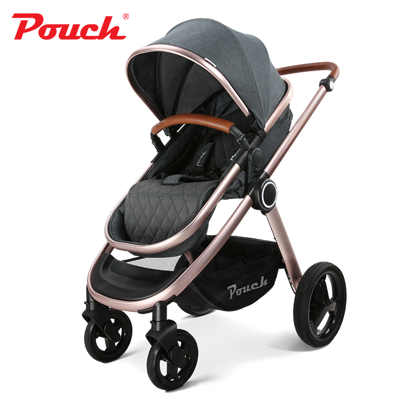 pouch帛琦婴儿推车p70高景观磨砂铝合金材质便携可折叠可坐可躺承重