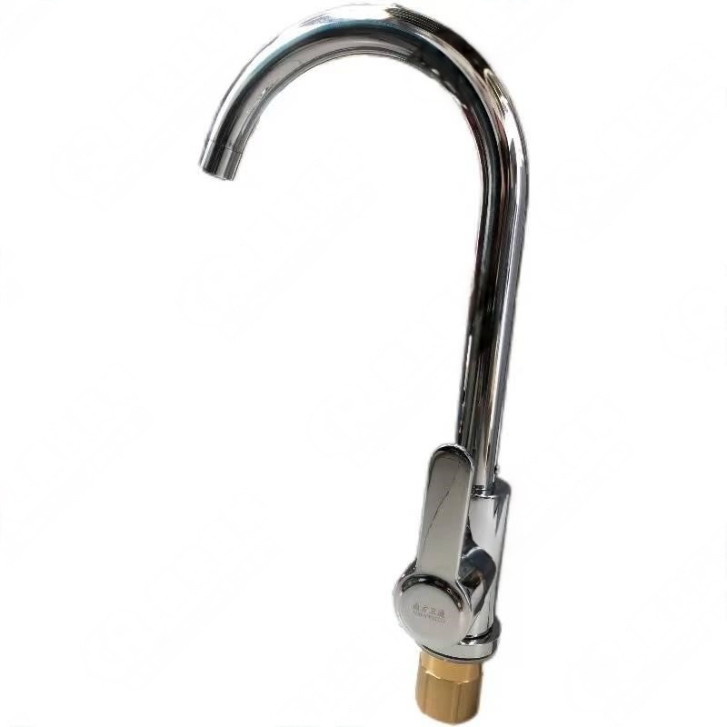 南方卫通 单孔冷热混合水龙 头 304电镀大弯管-5225水龙头+2根管子 NF-028 个高清大图