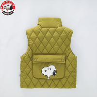 史努比(SNOOPY)童装儿童菱形格大口袋夹棉马甲男女同款秋冬马甲SXM326