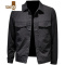 YANXU欧洲站黑色多口袋上衣翻领夹克男外套修身款男士上衣男装个性