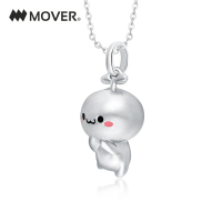长草颜团子正版授权 Mover魔吻 长草颜团子甜蜜约会银吊坠 银饰项链首饰