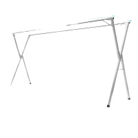 落地不锈钢晾衣架 特厚2.4米伸缩三杆