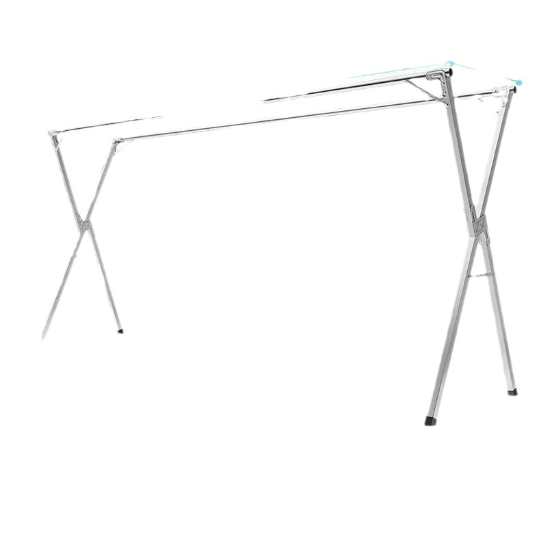落地不锈钢晾衣架 特厚2.4米伸缩三杆