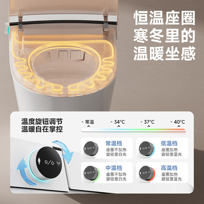 惠达(HUIDA) 智能马桶Q99S 一体机马桶虹吸式带水箱泡沫盾坐便器家用 [性价比水箱款]0水压限制高清大图