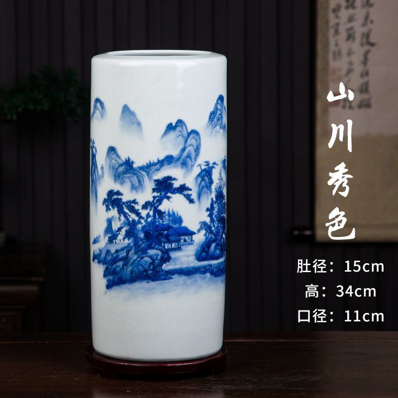 马到成功(含底座) 景德镇陶瓷花瓶摆件客厅博古架中式家居装饰品摆设工艺品插花花瓶