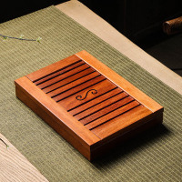 领艺 实木茶盘功夫茶台花梨红木铁木茶海储水排水式茶托盘家用大小号 花梨小茶缘(储水式)28.5*20*5