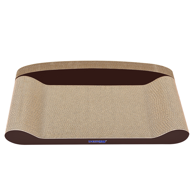 得酷(DEKU) 沙发型猫抓板 咖啡色小号50cm 猫爪板防护抓沙发耐磨练爪器宠物玩具 猫咪用品