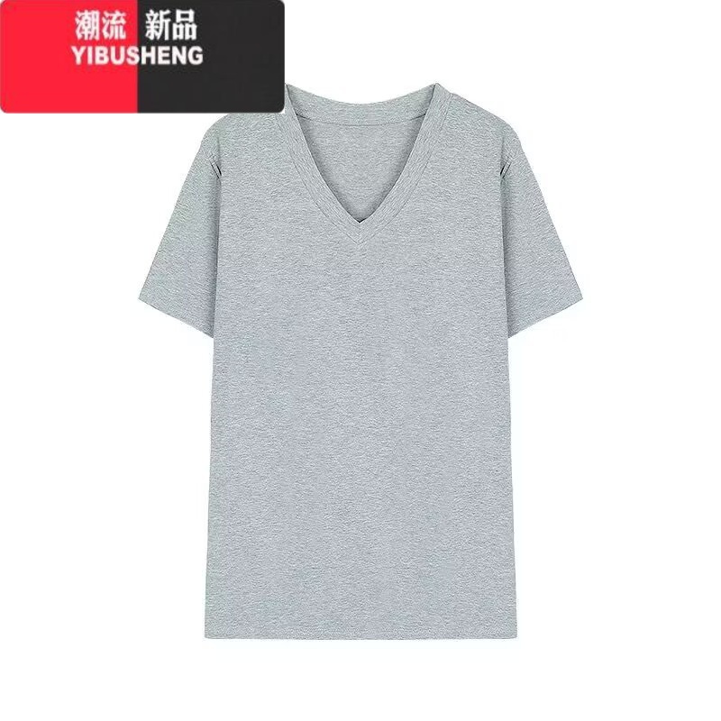 YIBUSHENG白色胖mm大码300斤落肩短袖T恤女季宽松慵懒风梨形身材连衣裙子