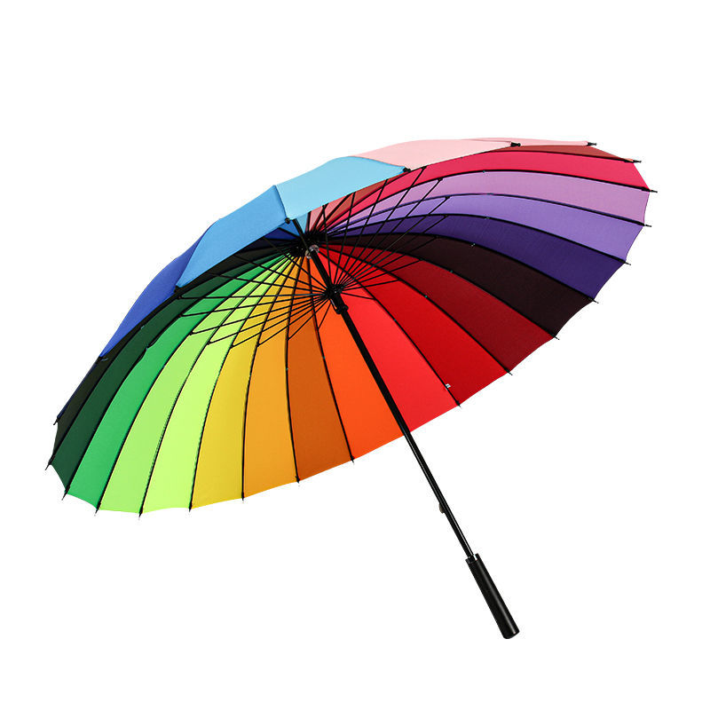 24骨彩虹长柄雨伞男女特大号双人晴雨两用学生加大加厚自动定制伞参数