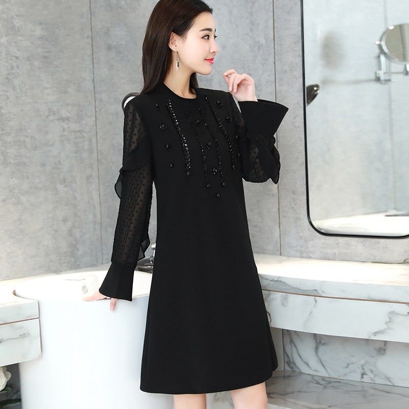女装2018新款潮韩版欧货端庄大气欧美时尚回衣服品牌清仓连衣裙