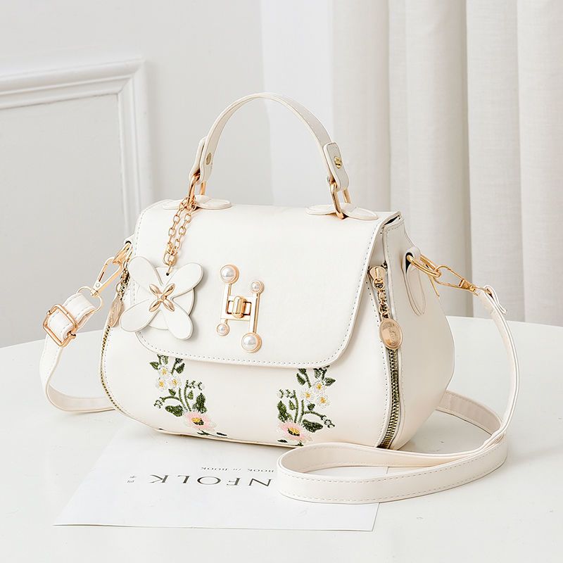 女士包包女2020新款时尚中年妈妈包绣花单肩斜挎手提包