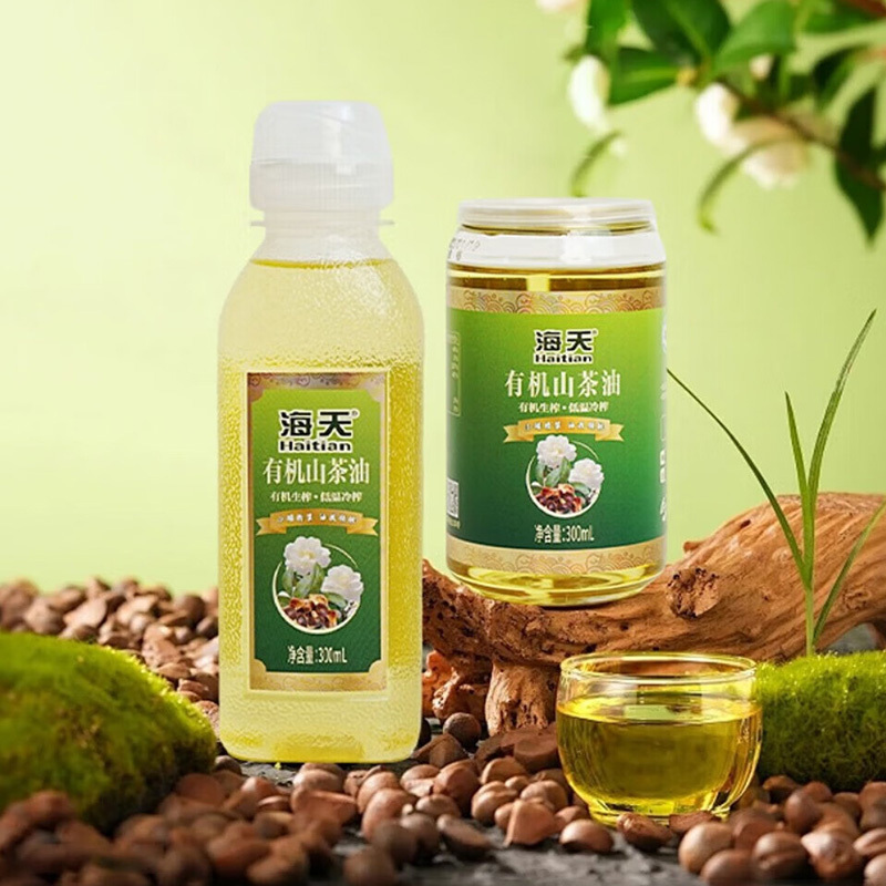 海天芝麻香油山茶油四件套小磨有机黄金搭配1.2L高清大图