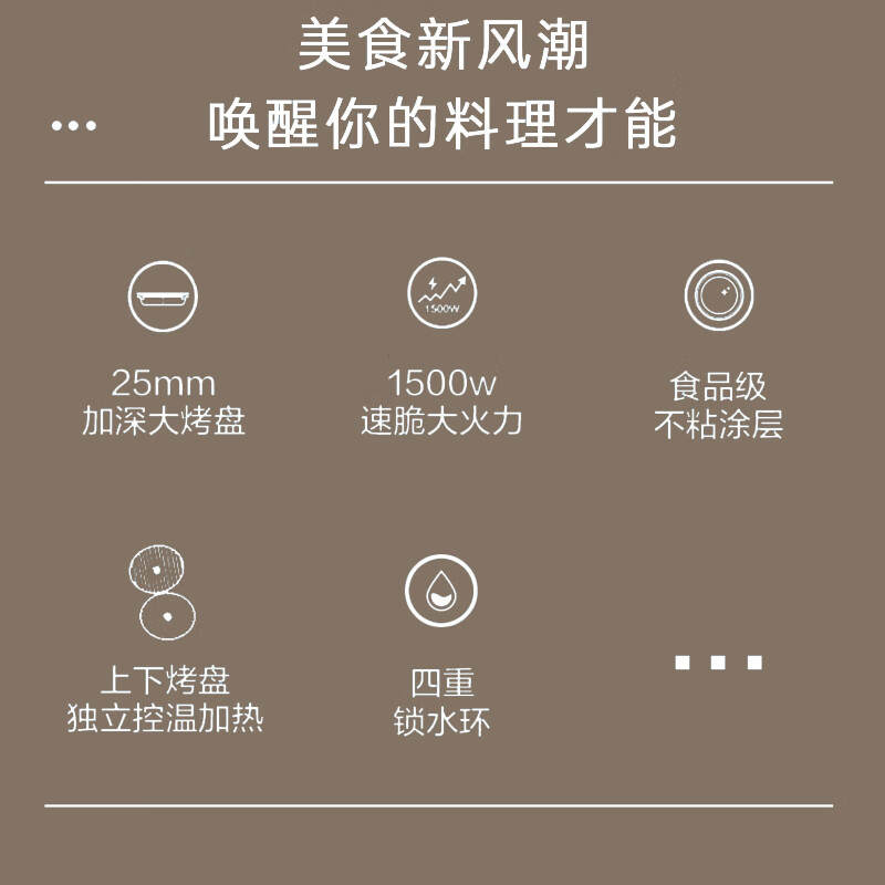 美的智能多功能电饼铛 MDD-PD18B 快速双面煎烤不粘锅家用厨房电器高清大图