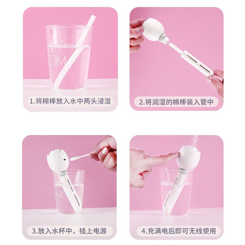 小型加湿器家用卧室空调房usb充电便携式学生迷你静音车载喷雾器|[插电款/简装版/加湿器]