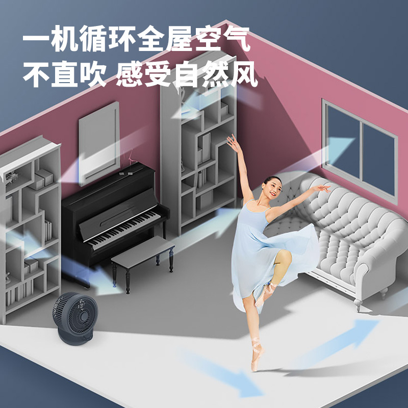澳柯玛(AUCMA)空气循环扇KYT-15YA007摇头台扇桌面家用办公室宿舍台式小风扇电风扇
