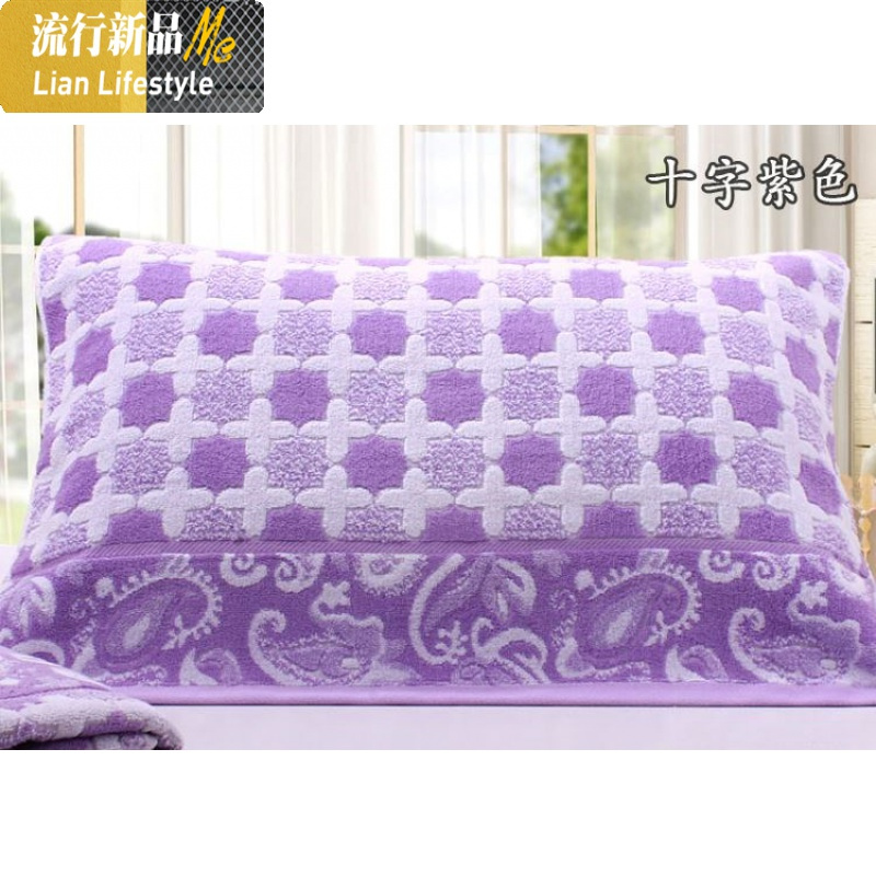 帎巾棉枕巾一对柔软透气纱布面枕巾2条装加大加厚 三维工匠