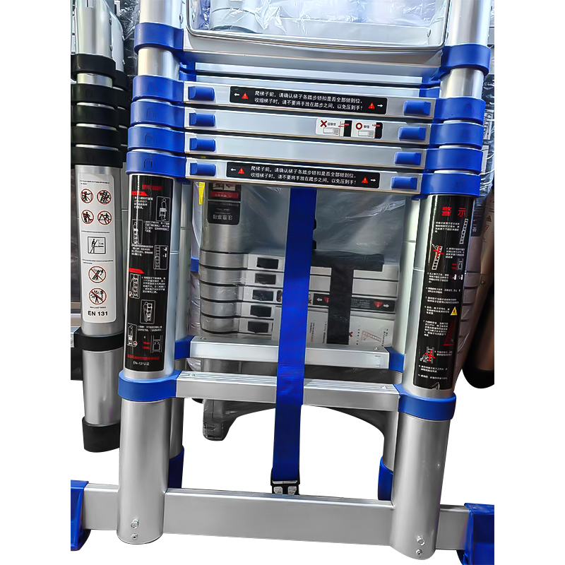 冰将 升降可折叠铝合金直梯人字两用梯 1.9米直梯3.8米 把高清大图